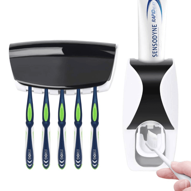 Automatic Toothpaste Dispenser with Toothbrush Holder Set -