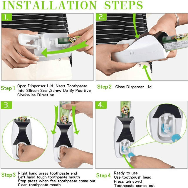 Automatic Toothpaste Dispenser with Toothbrush Holder Set -