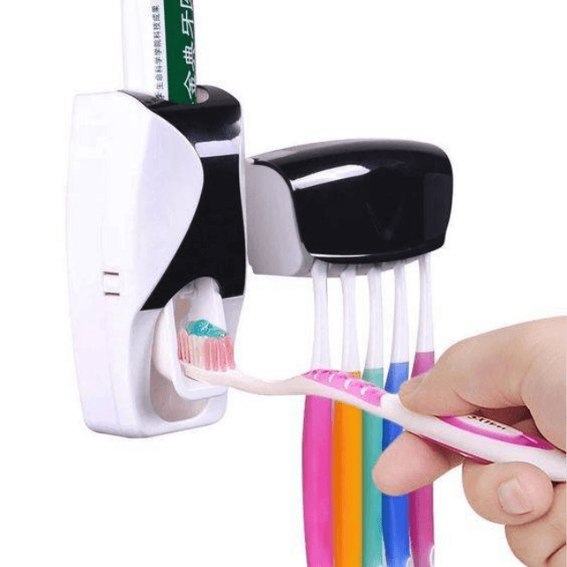 Automatic Toothpaste Dispenser with Toothbrush Holder Set -