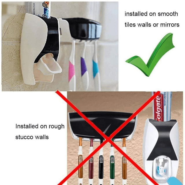Automatic Toothpaste Dispenser with Toothbrush Holder Set -